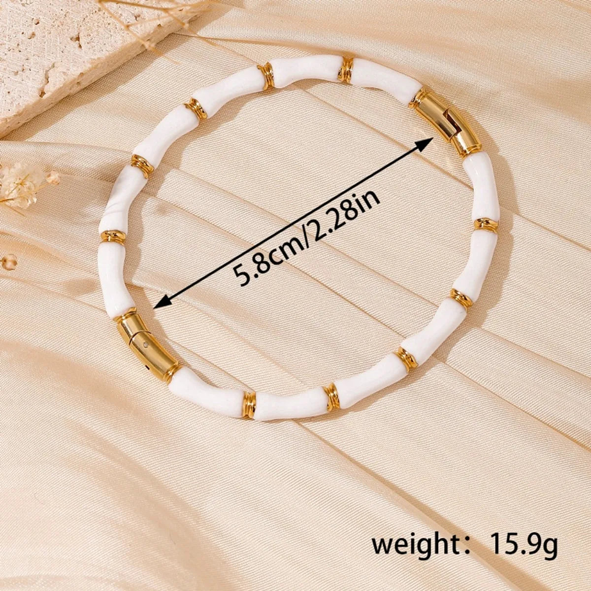 304 Stainless Steel 18K Gold Plated Simple Style Classic Style Geometric Wristband