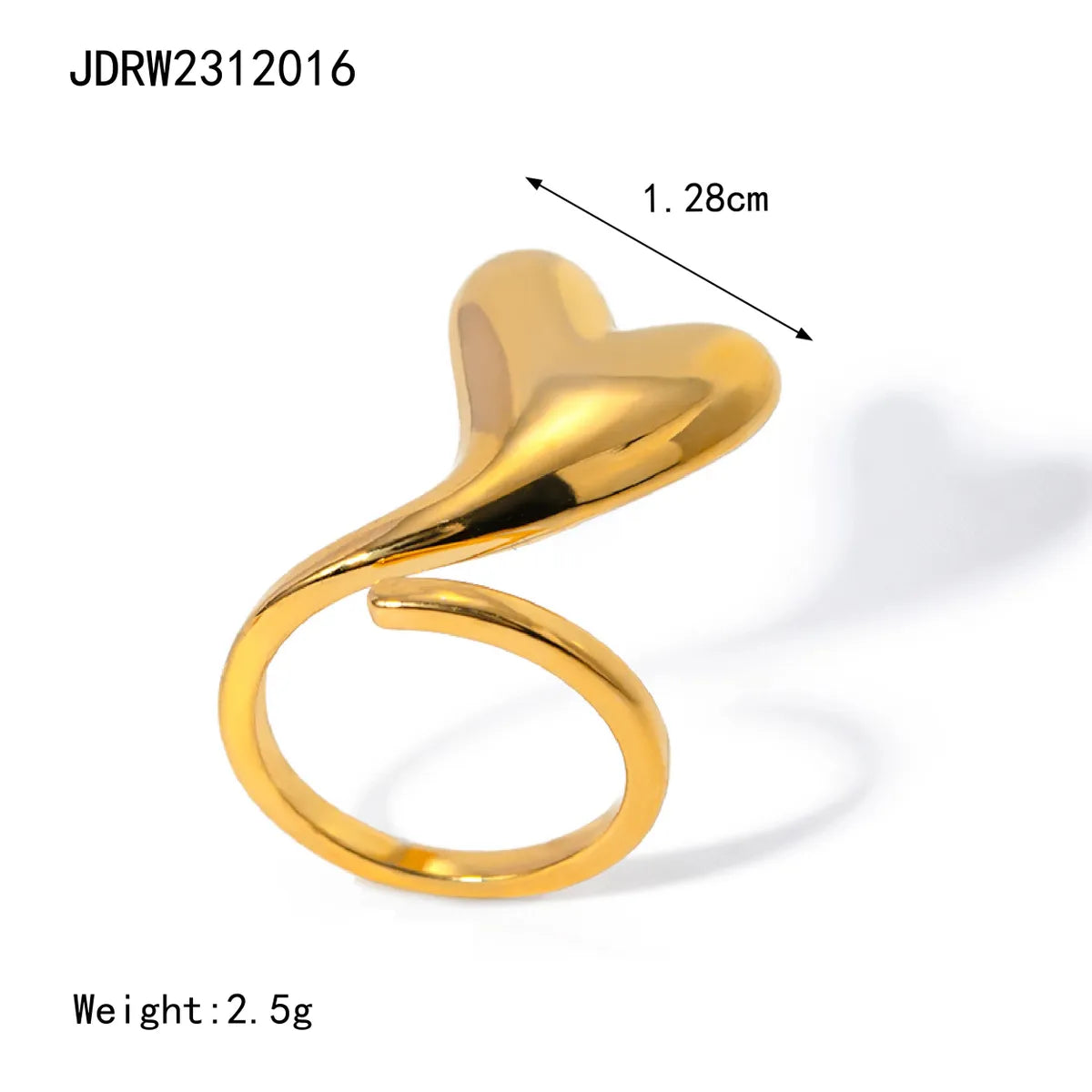 Wholesale Jewelry Simple Style Classic Style Heart Shape 304 Stainless Steel 18K Gold Plated Hollow Out Rings