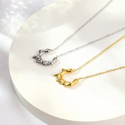 304 Stainless Steel 18K Gold Plated Simple Style Classic Style Irregular Plating Solid Color Pendant Necklace