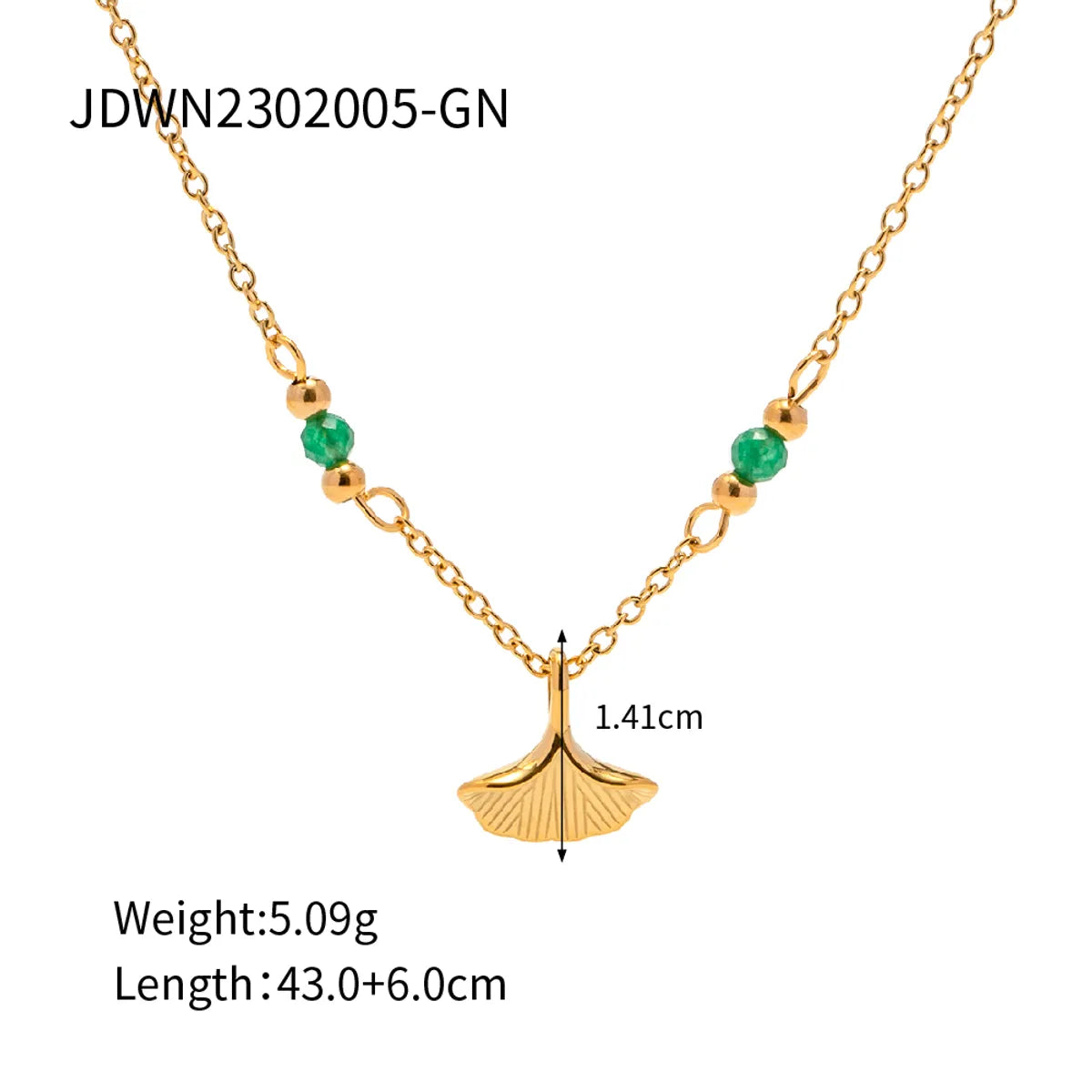 304 Stainless Steel 18K Gold Plated Simple Style Classic Style Plating Color Block Necklace