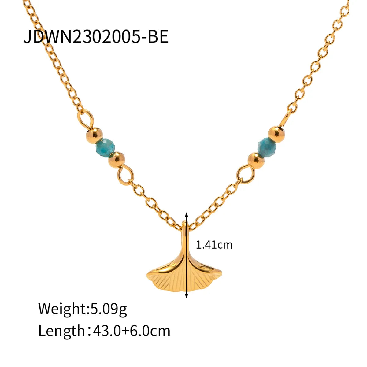 304 Stainless Steel 18K Gold Plated Simple Style Classic Style Plating Color Block Necklace