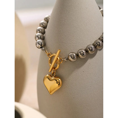 304 Stainless Steel 18K Gold Plated Simple Style Classic Style Plating Heart Shape Bracelets