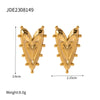 304 Stainless Steel 18K Gold Plated Simple Style Classic Style Plating Heart Shape Earrings Necklace