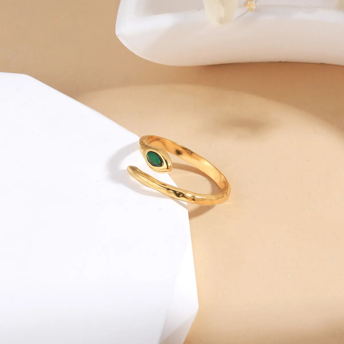 304 Stainless Steel 18K Gold Plated Simple Style Classic Style Plating Snake Rings