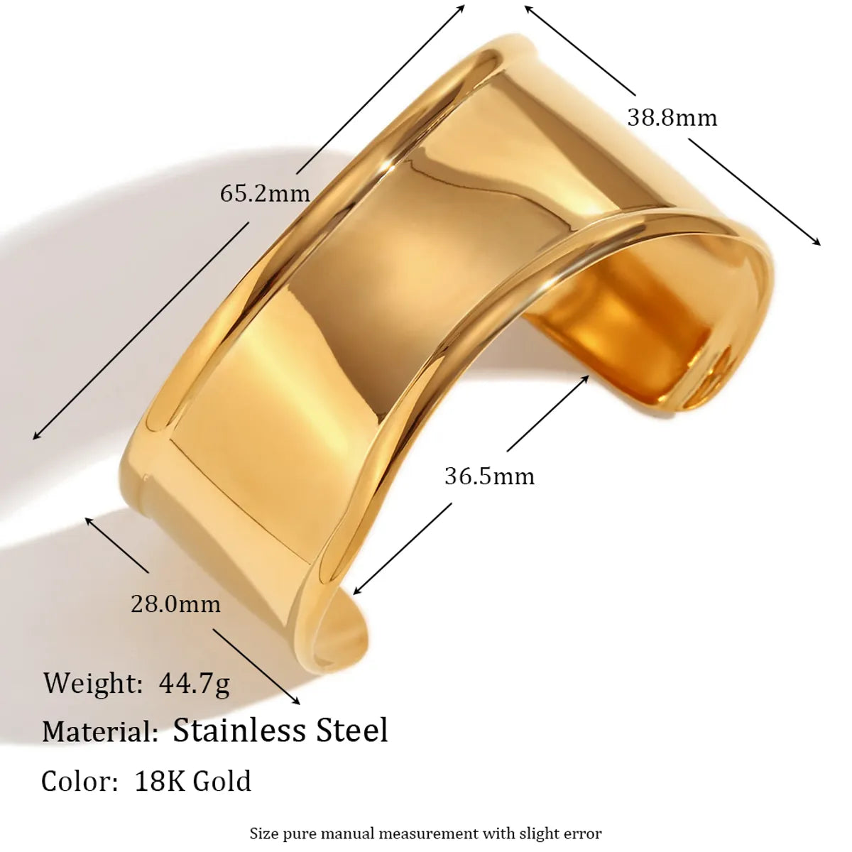 304 Stainless Steel 18K Gold Plated Simple Style Classic Style Plating Solid Color Bangle