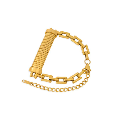 304 Stainless Steel 18K Gold Plated Simple Style Classic Style Plating Solid Color Bracelets Necklace