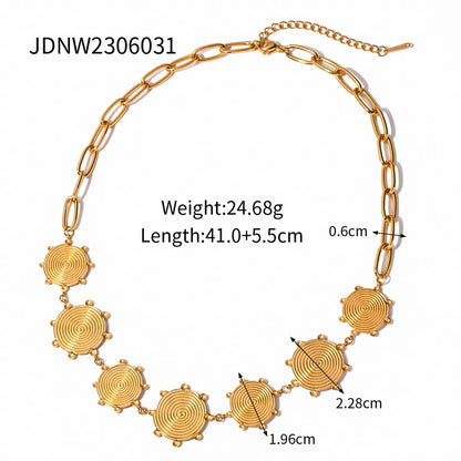 Wholesale Jewelry Simple Style Classic Style Solid Color 304 Stainless Steel 18K Gold Plated Plating Necklace