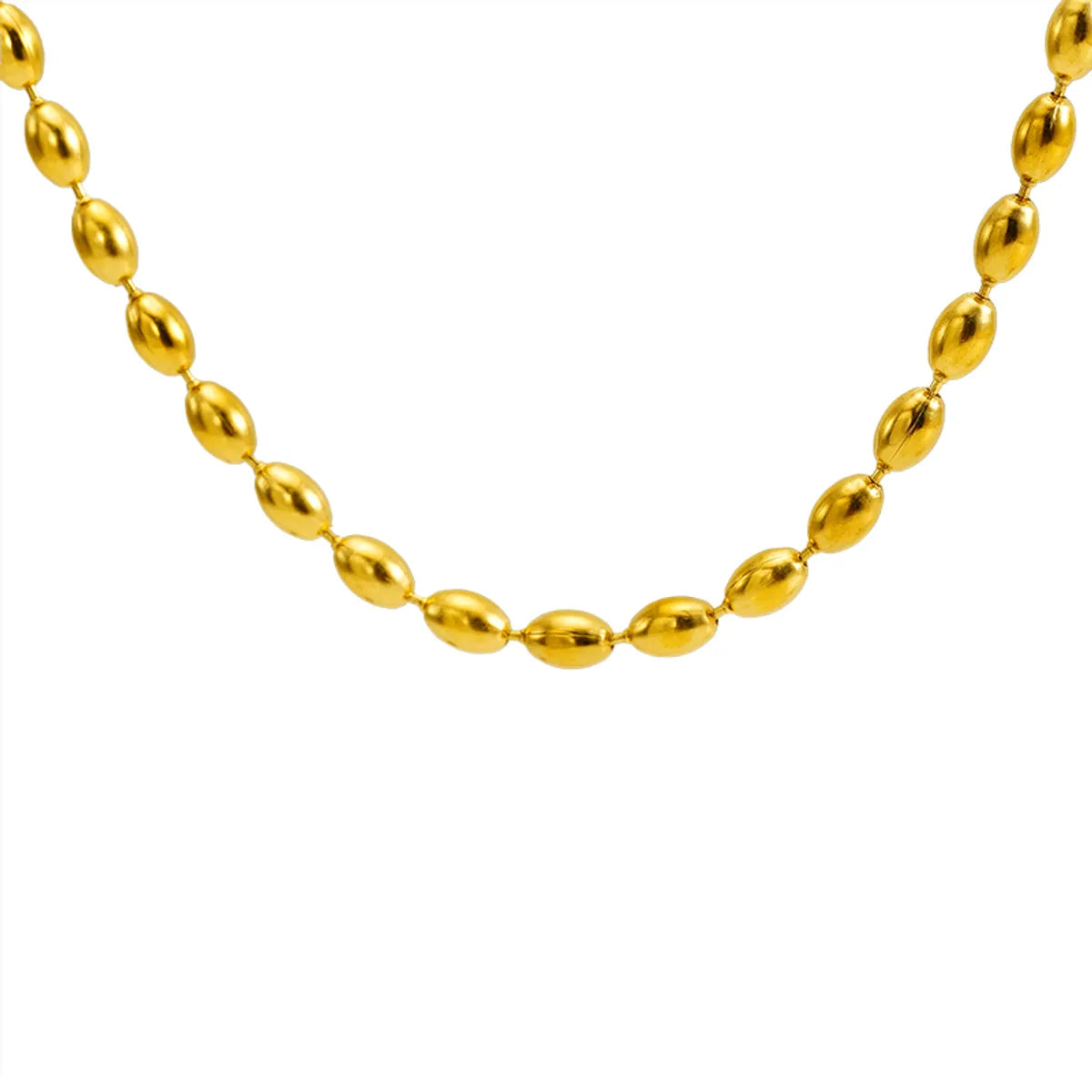 304 Stainless Steel 18K Gold Plated Simple Style Classic Style Plating Solid Color Necklace