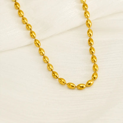 304 Stainless Steel 18K Gold Plated Simple Style Classic Style Plating Solid Color Necklace