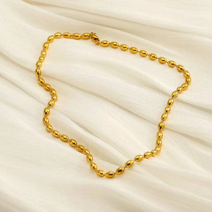 304 Stainless Steel 18K Gold Plated Simple Style Classic Style Plating Solid Color Necklace