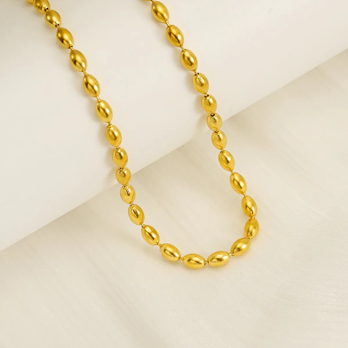 304 Stainless Steel 18K Gold Plated Simple Style Classic Style Plating Solid Color Necklace