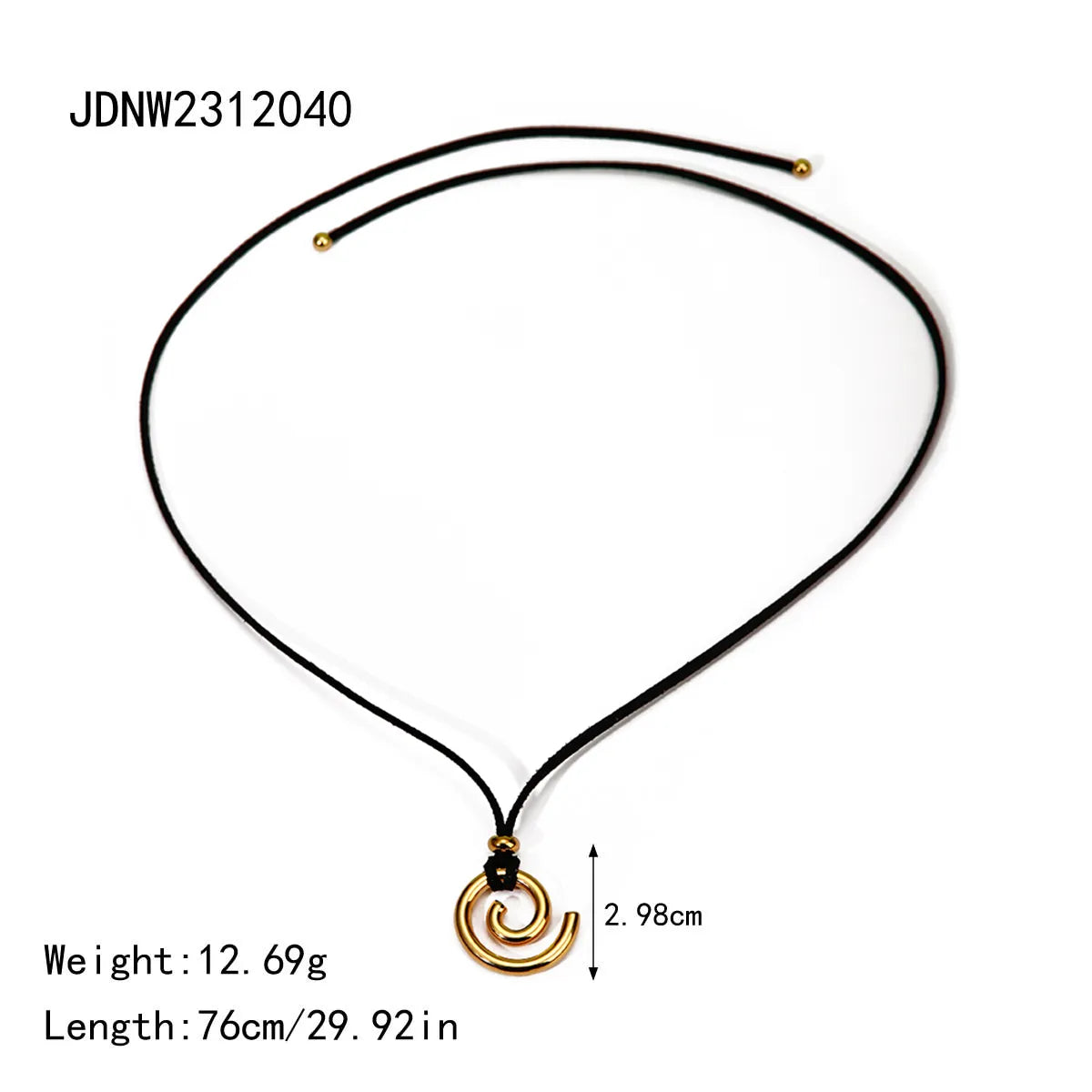 Wholesale Jewelry Simple Style Classic Style Spiral 304 Stainless Steel 18K Gold Plated Plating Pendant Necklace