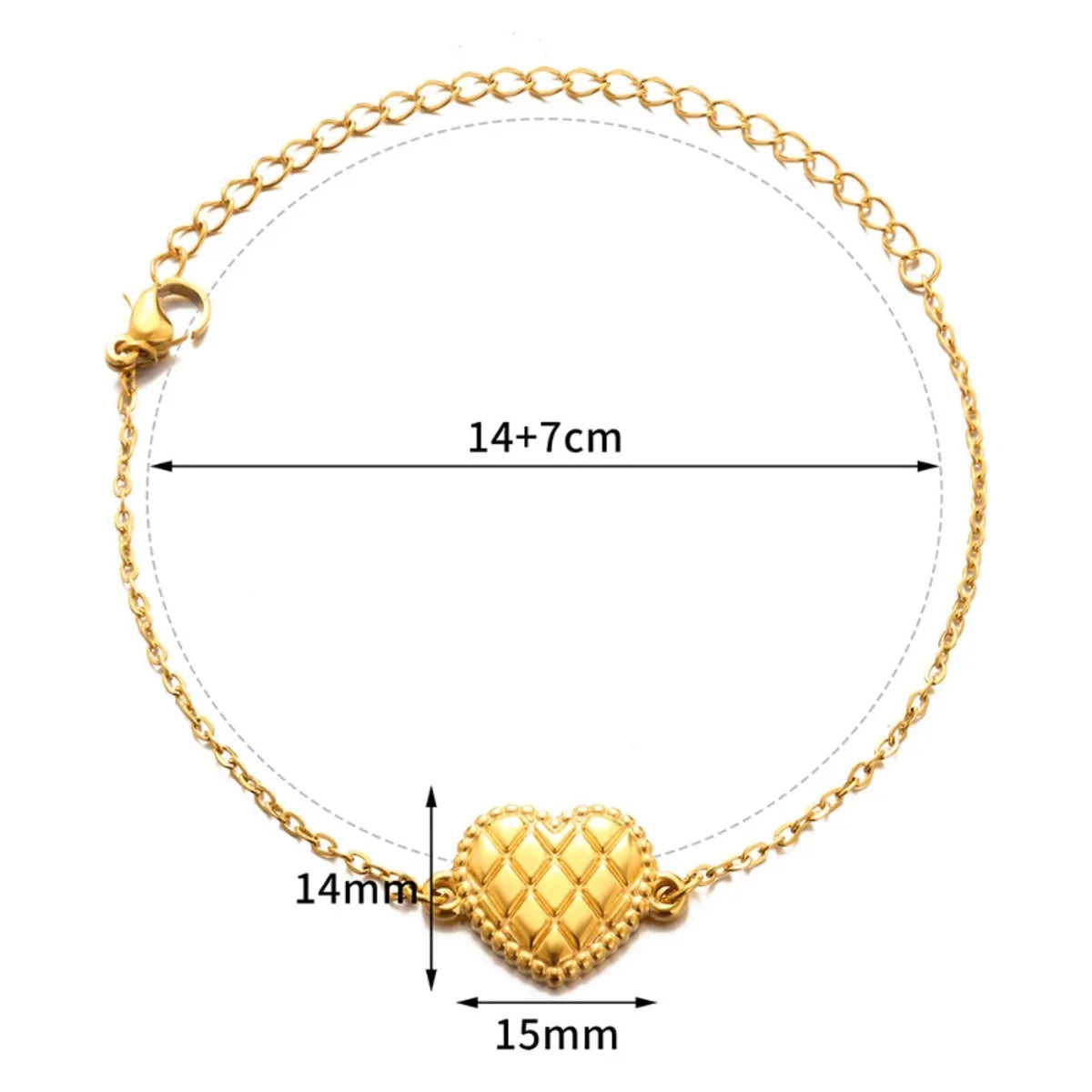 304 Stainless Steel 18K Gold Plated Simple Style Classic Style Plating Three-dimensional Heart Shape Necklace