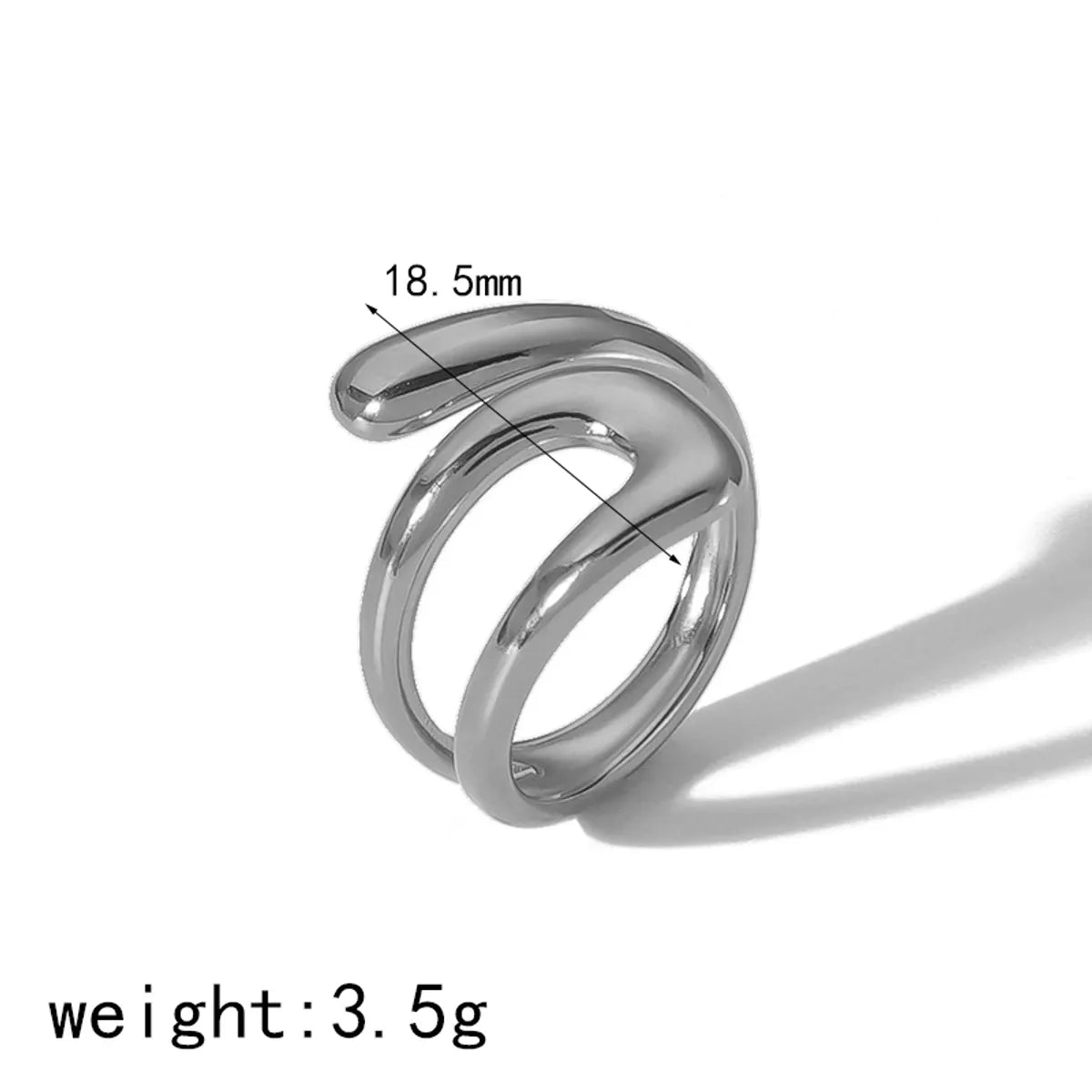 304 Stainless Steel 18K Gold Plated Simple Style Classic Style Polishing Plating Irregular Rings