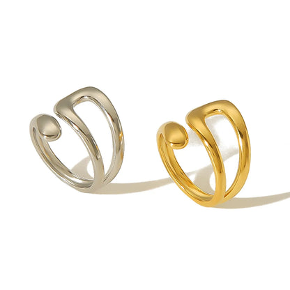 304 Stainless Steel 18K Gold Plated Simple Style Classic Style Polishing Plating Irregular Rings