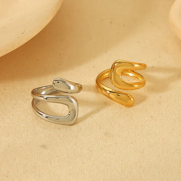 304 Stainless Steel 18K Gold Plated Simple Style Classic Style Polishing Plating Irregular Rings