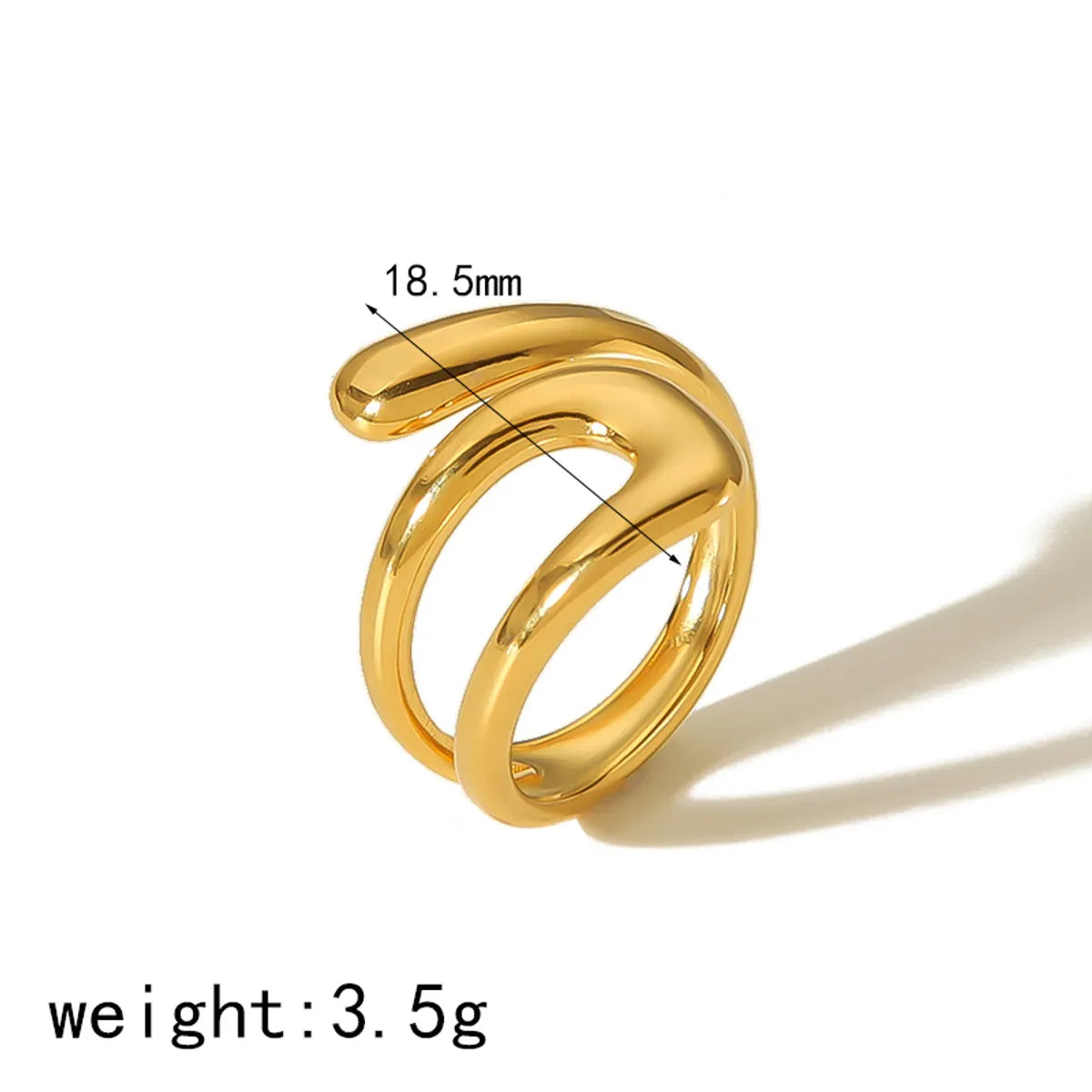 304 Stainless Steel 18K Gold Plated Simple Style Classic Style Polishing Plating Irregular Rings