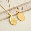 Wholesale Jewelry Simple Style Classic Style Portrait Round 304 Stainless Steel Shell 18K Gold Plated Pendant Necklace