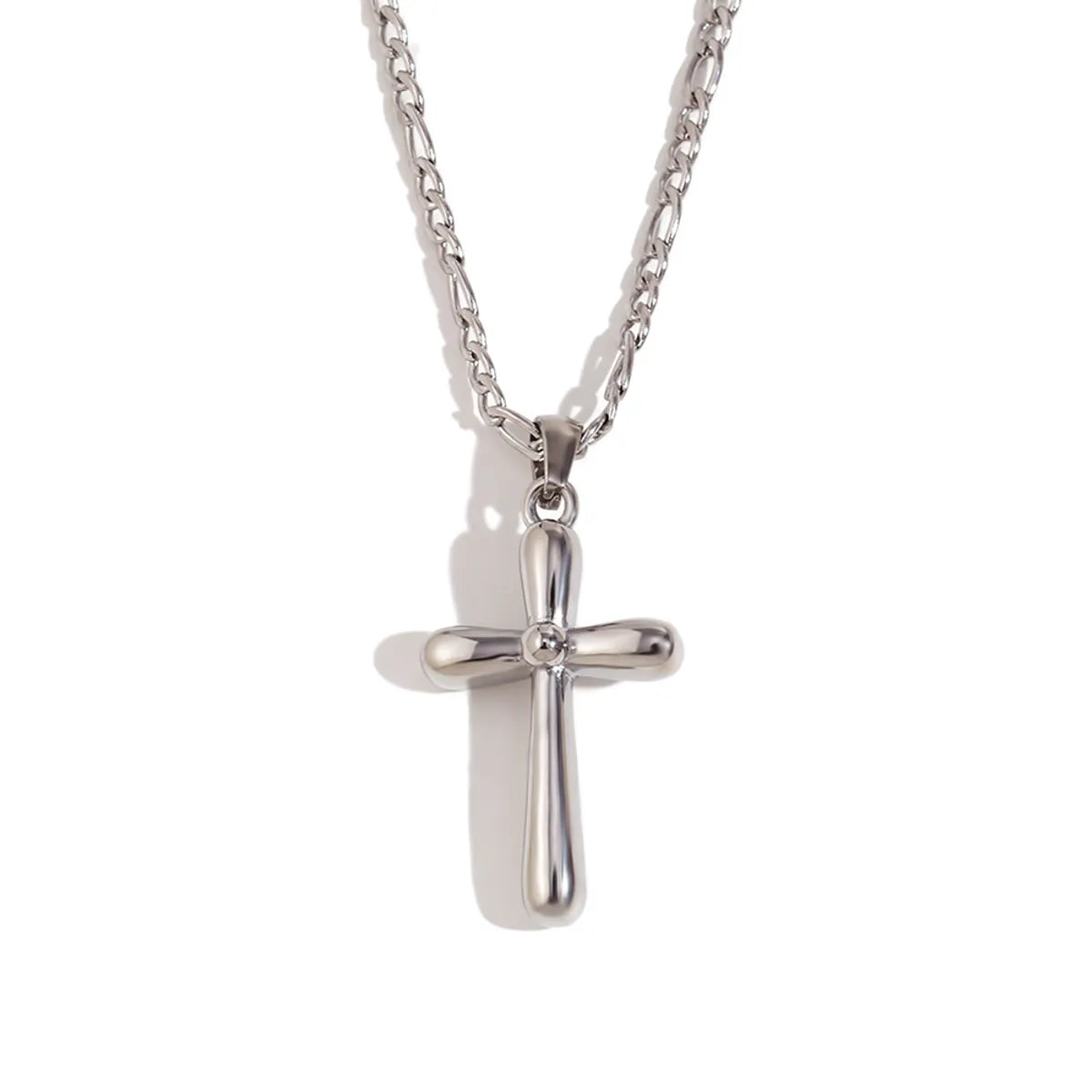 Wholesale Jewelry Simple Style Cross 304 Stainless Steel 18K Gold Plated Pendant Necklace