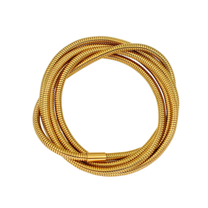 Simple Style Geometric 304 Stainless Steel 18K Gold Plated Bangle In Bulk