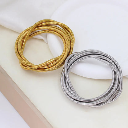 Simple Style Geometric 304 Stainless Steel 18K Gold Plated Bangle In Bulk