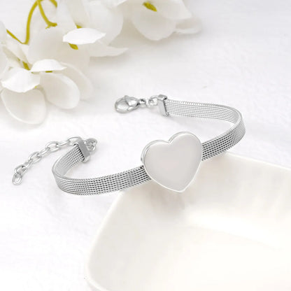 Simple Style Heart Shape 304 Stainless Steel 18K Gold Plated Bracelets In Bulk