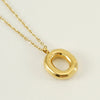 304 Stainless Steel 18K Gold Plated Simple Style Letter Pendant Necklace