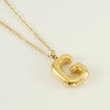 304 Stainless Steel 18K Gold Plated Simple Style Letter Pendant Necklace