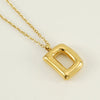 304 Stainless Steel 18K Gold Plated Simple Style Letter Pendant Necklace