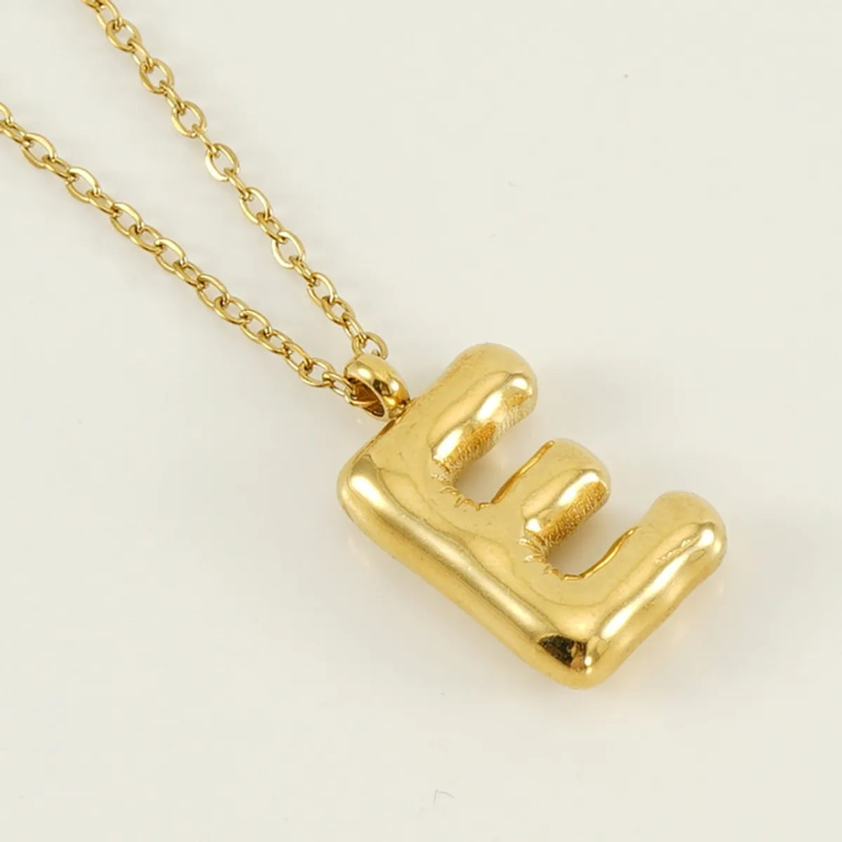 304 Stainless Steel 18K Gold Plated Simple Style Letter Pendant Necklace