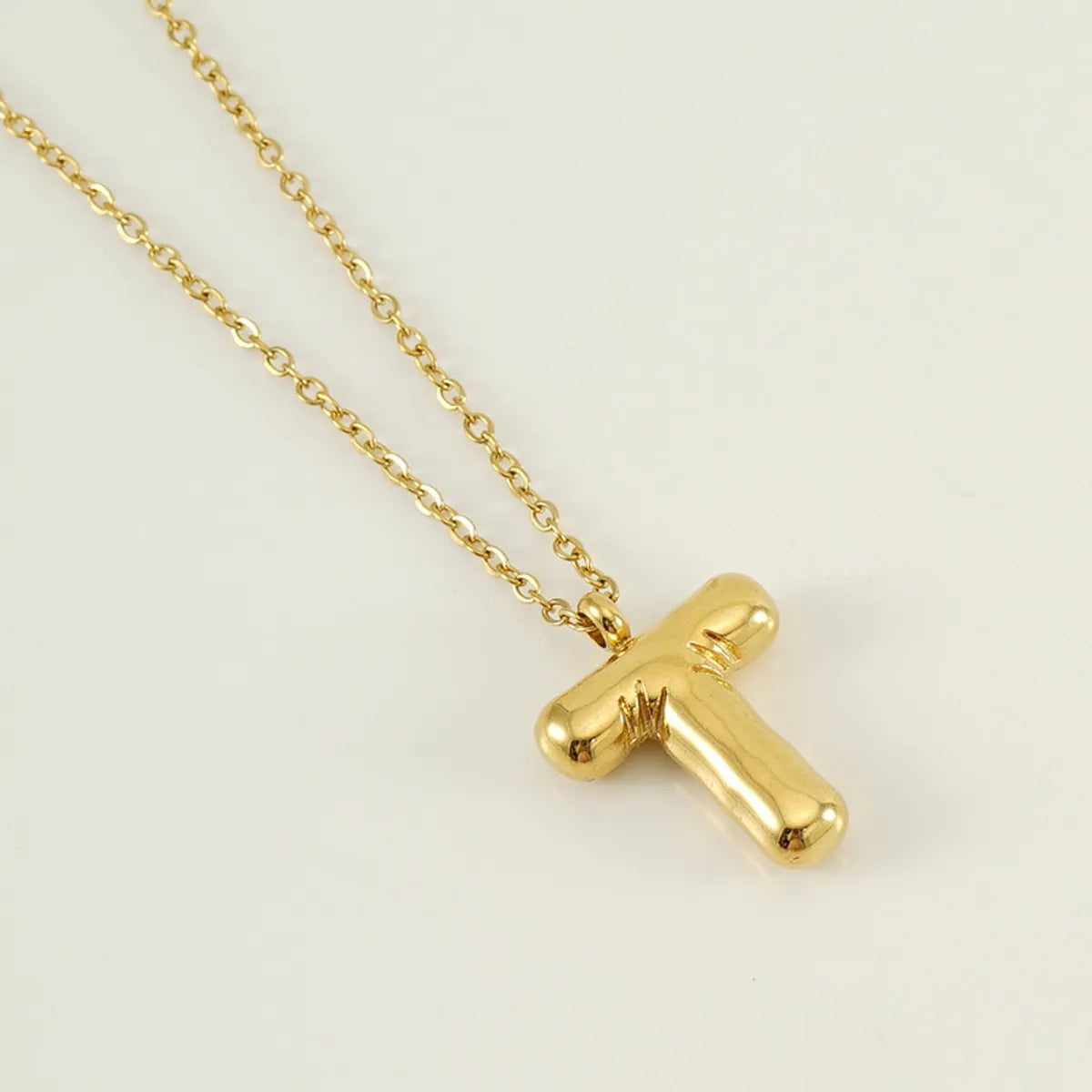 304 Stainless Steel 18K Gold Plated Simple Style Letter Pendant Necklace