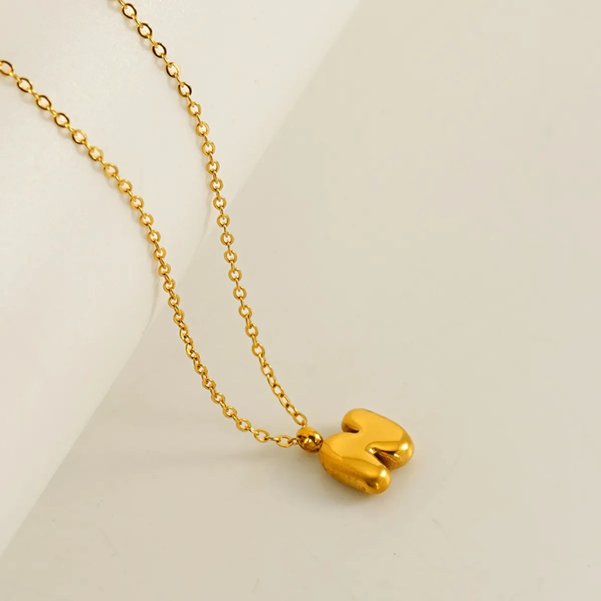 304 Stainless Steel 18K Gold Plated Simple Style Plating Letter Pendant Necklace