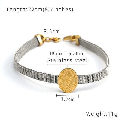 Simple Style Portrait 304 Stainless Steel 18K Gold Plated Bracelets In Bulk