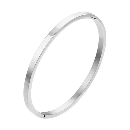 Simple Style Solid Color 304 Stainless Steel 18K Gold Plated Bangle In Bulk