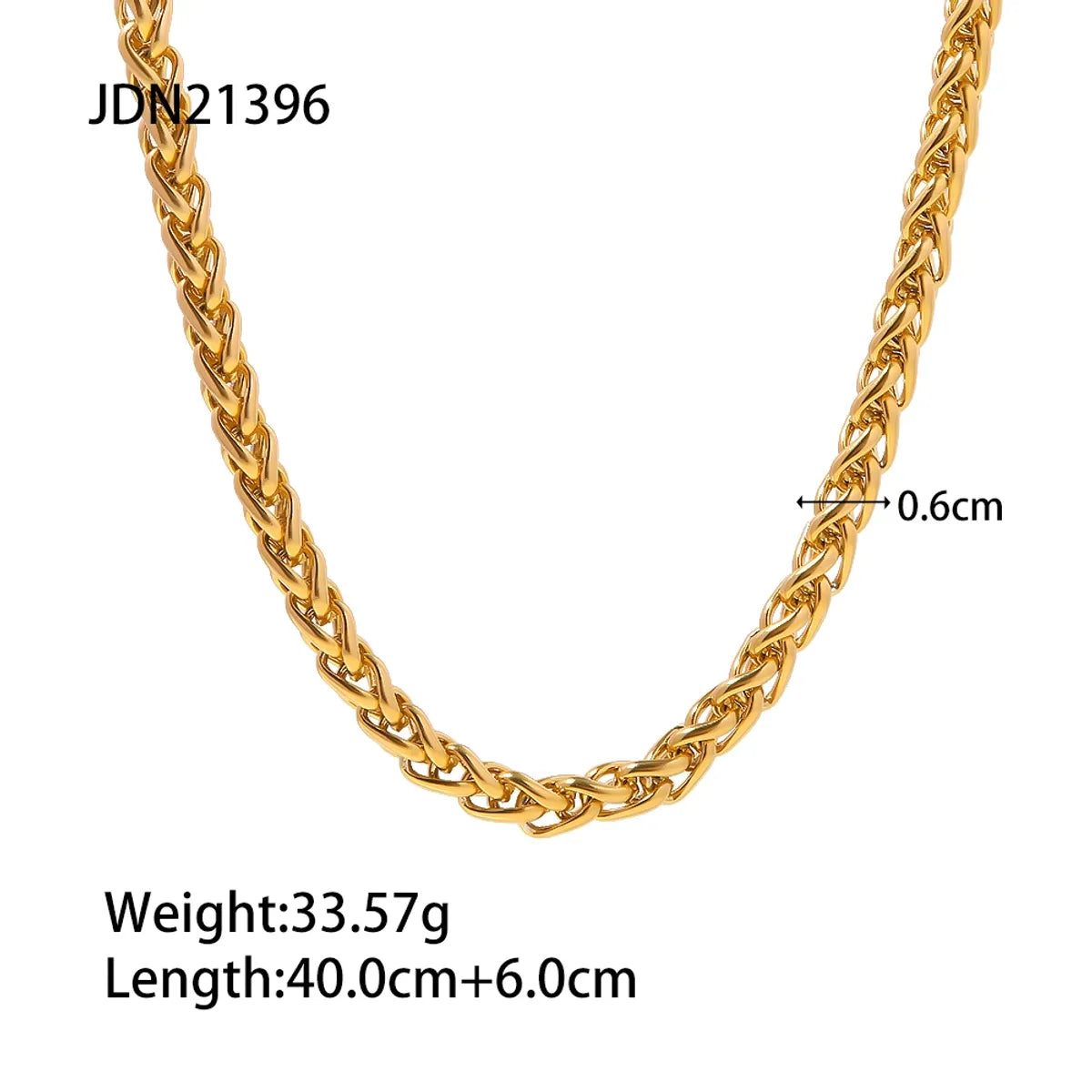 304 Stainless Steel 18K Gold Plated Simple Style Solid Color Necklace