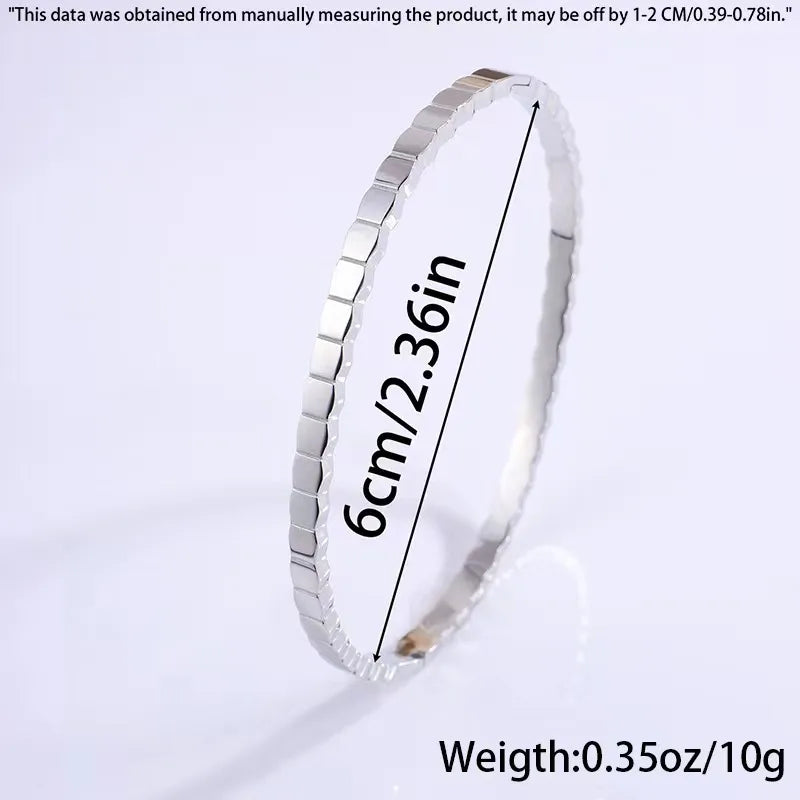 Streetwear Solid Color 304 Stainless Steel 18K Gold Plated Bangle In Bulk