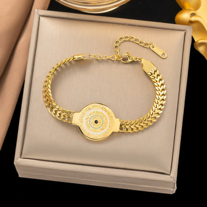 304 Stainless Steel 18K Gold Plated Vintage Style Classic Style Commute Polishing Plating Portrait Flower Bracelets