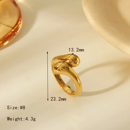 304 Stainless Steel 18K Gold Plated Vintage Style Exaggerated Classic Style Solid Color Rings Bracelets Jewelry Set