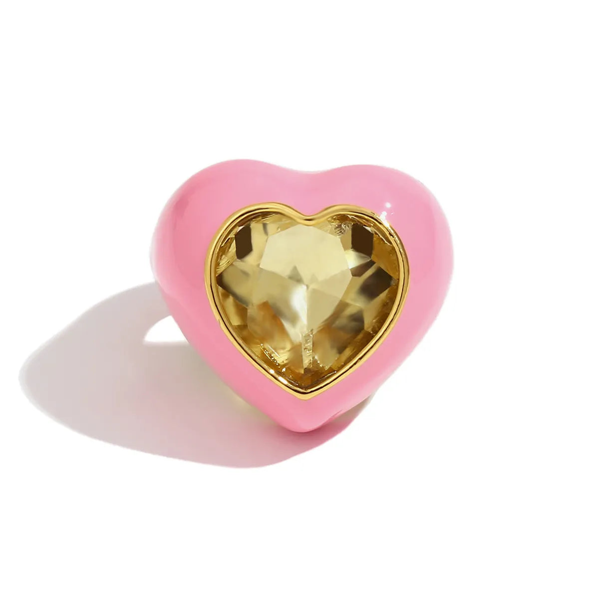 304 Stainless Steel 18K Gold Plated Vintage Style Simple Style Classic Style Plating Heart Shape Rings