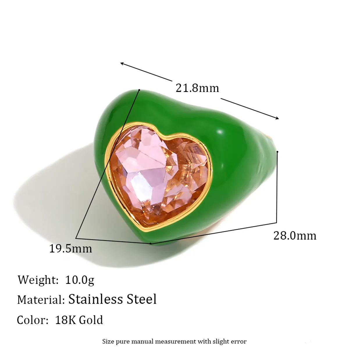 304 Stainless Steel 18K Gold Plated Vintage Style Simple Style Classic Style Plating Heart Shape Rings