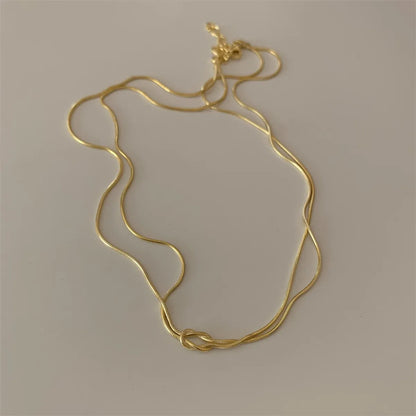 304 Stainless Steel 18K Gold Plated Vintage Style Simple Style Commute Knot Necklace