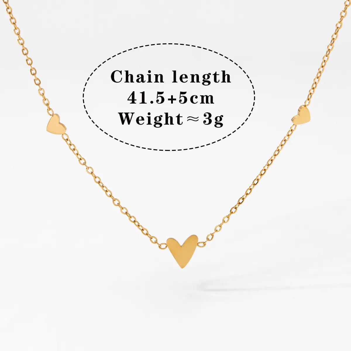 Wholesale Jewelry Modern Style Simple Style Heart Shape 304 Stainless Steel 316 Stainless Steel  No Inlaid 16K Gold Plated White Gold Plated Gold Plated Bracelets Anklet Necklace