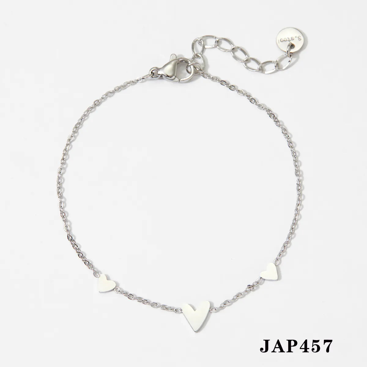 Wholesale Jewelry Modern Style Simple Style Heart Shape 304 Stainless Steel 316 Stainless Steel  No Inlaid 16K Gold Plated White Gold Plated Gold Plated Bracelets Anklet Necklace