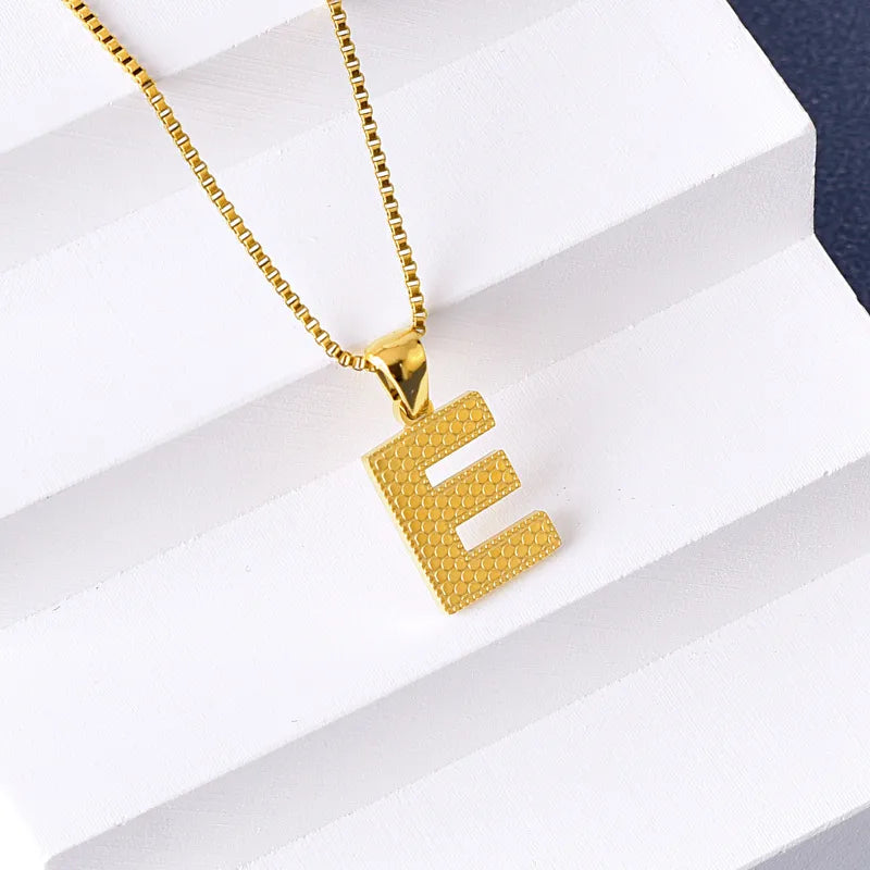 304 Stainless Steel 316 Stainless Steel  18K Gold Plated Basic Simple Style Classic Style Letter Pendant Necklace