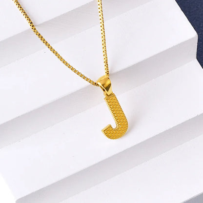 304 Stainless Steel 316 Stainless Steel  18K Gold Plated Basic Simple Style Classic Style Letter Pendant Necklace