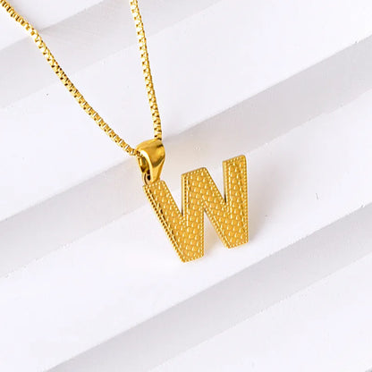 304 Stainless Steel 316 Stainless Steel  18K Gold Plated Basic Simple Style Classic Style Letter Pendant Necklace