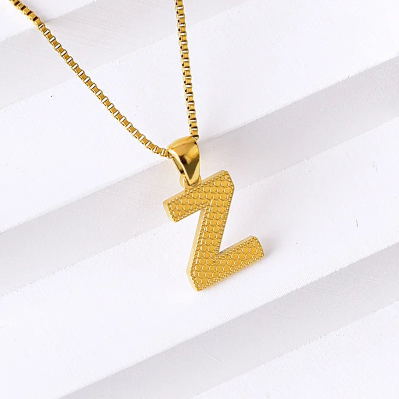 304 Stainless Steel 316 Stainless Steel  18K Gold Plated Basic Simple Style Classic Style Letter Pendant Necklace