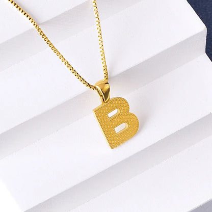 304 Stainless Steel 316 Stainless Steel  18K Gold Plated Basic Simple Style Classic Style Letter Pendant Necklace