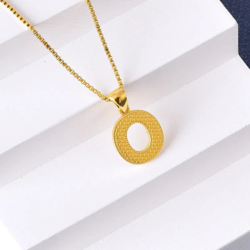 304 Stainless Steel 316 Stainless Steel  18K Gold Plated Basic Simple Style Classic Style Letter Pendant Necklace