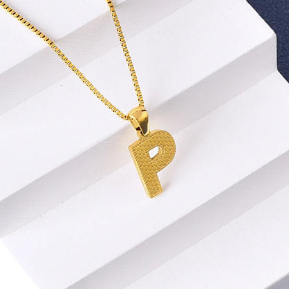 304 Stainless Steel 316 Stainless Steel  18K Gold Plated Basic Simple Style Classic Style Letter Pendant Necklace